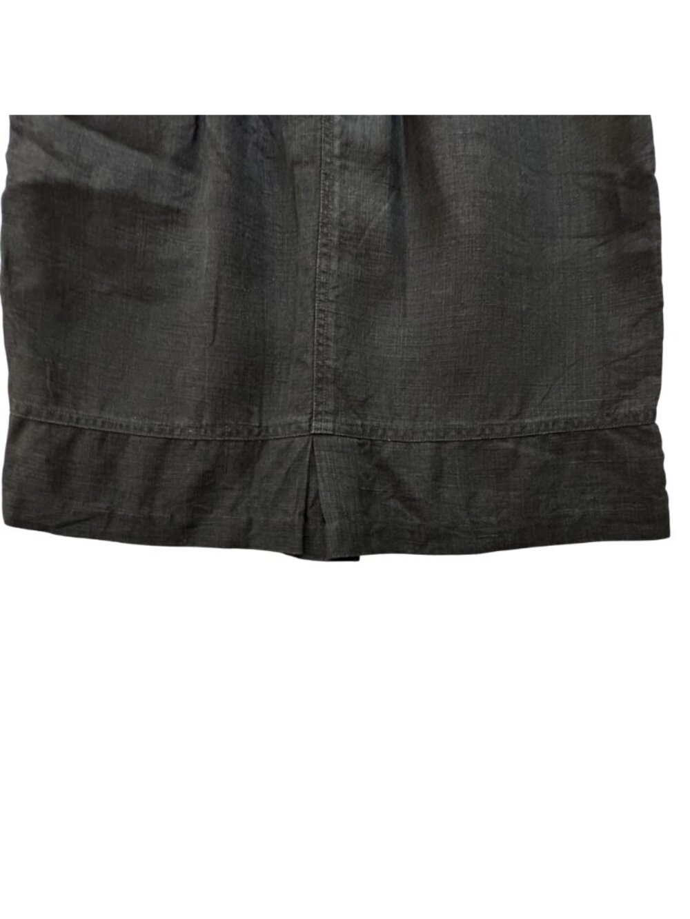 Vintage Gene Ewing BIS Black Linen Skirt Women's Size 8 Retro 1940s Kick Pleat - Picture 5 of 13